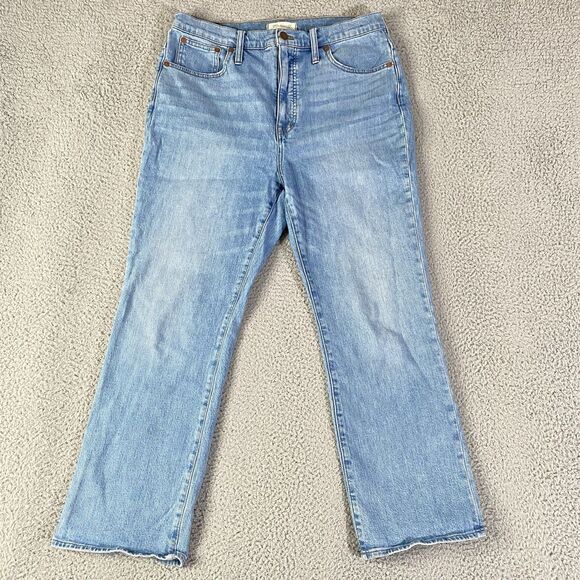 Madewell Slim Demi Boot Jeans Womens 31x27 Blue Light High Rise Cropped Ankle - Picture 1 of 9